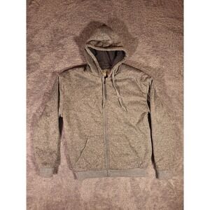 Seven Apparel Sherpa Lined Hoodie Size L Full Zip Heather Gray Athletic Gear